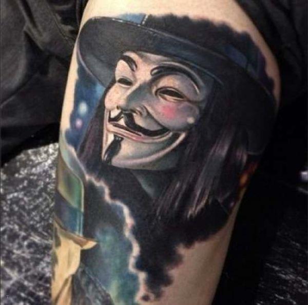 tattoo, V For Vendetta Guy Fawkes, from the movie V for vendetta
There's no certainty, only opportunity.